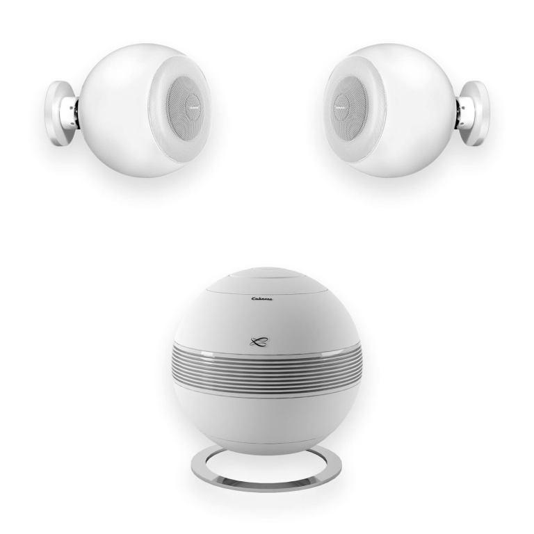 Cabasse PEARL SUB WHITE & 2x RIGA 2 ON WALL WHITE